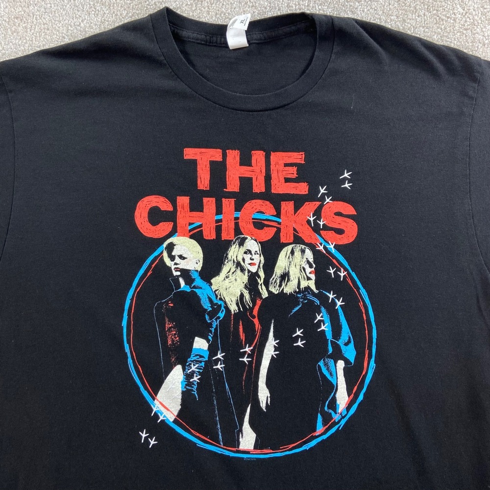 The Chicks Tour 2022 T-Shirt Mens XL Black Graphic Band Tee Short Sleeve Tultex